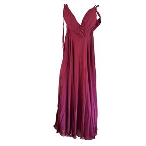Chiffon Maxi Dress Formal Gown‎ Bridesmaid Dress Sleeveless Purple